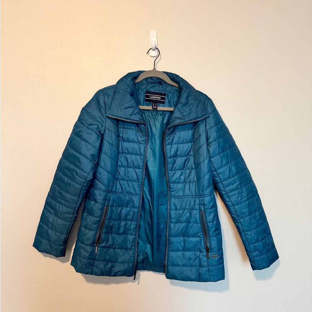 EUC Lands End Women’s Blue Teal Winter Jacket